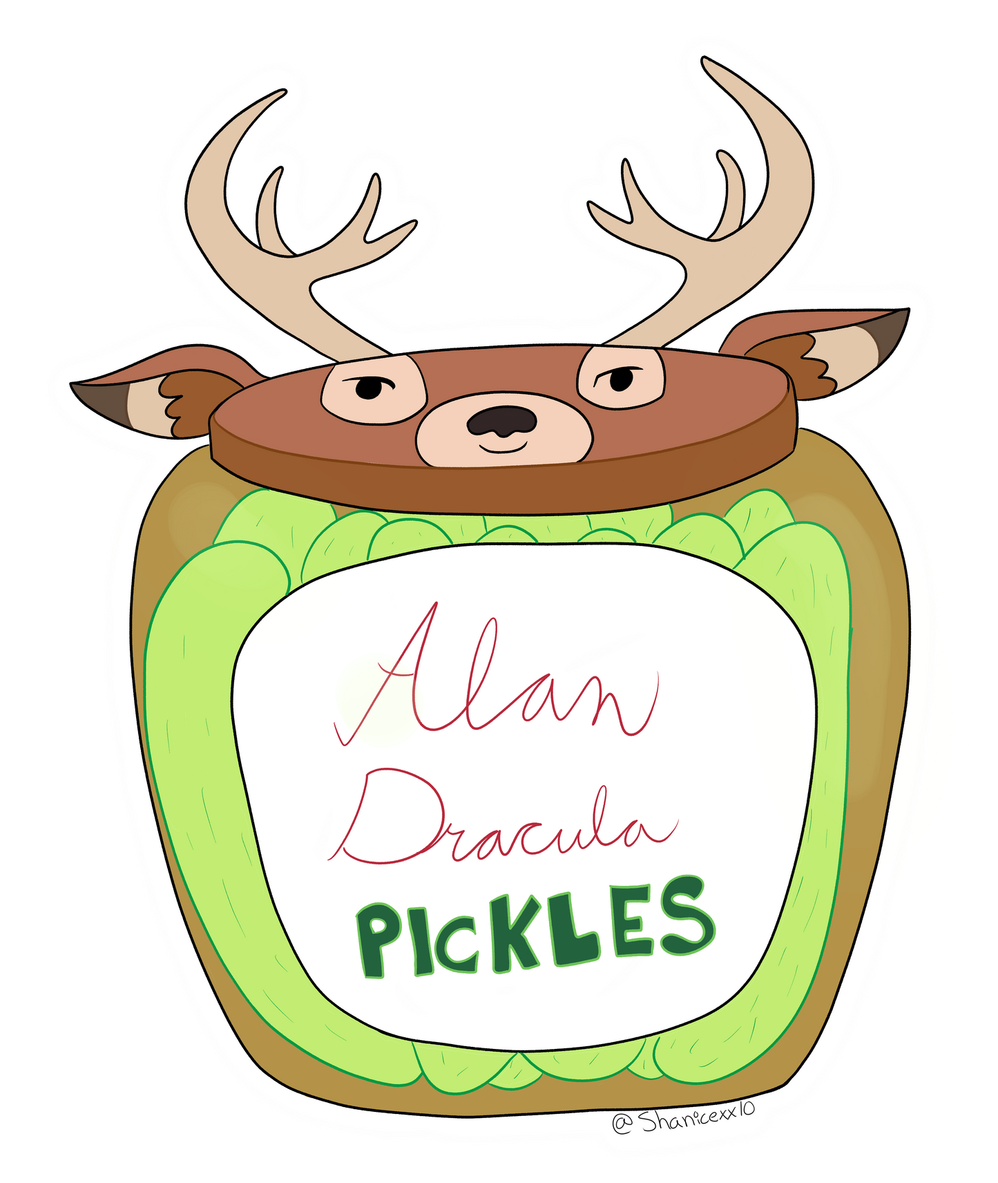 Alan Dracula Pickle Jar Sticker