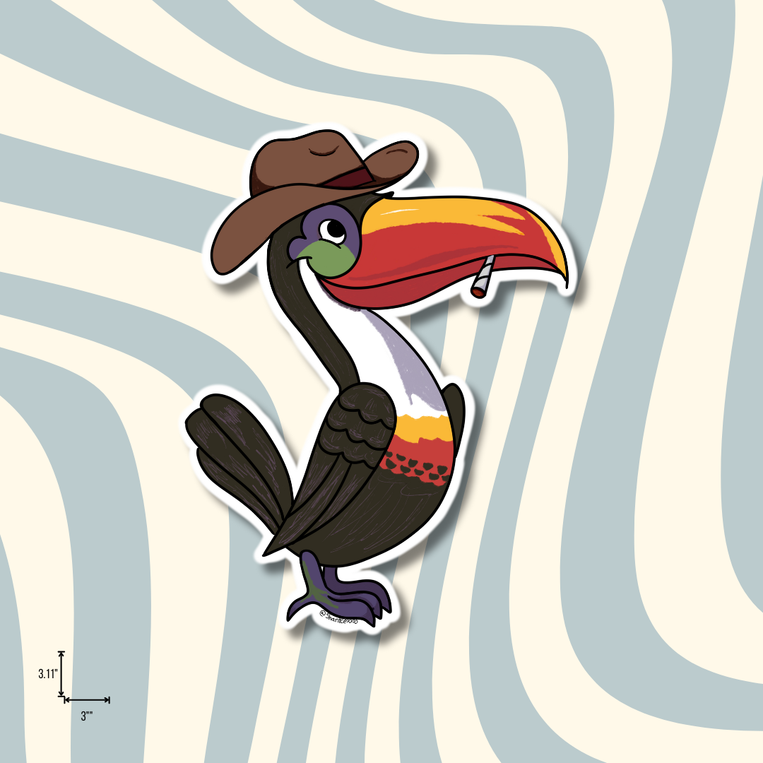 Cowboy Toucan Sticker