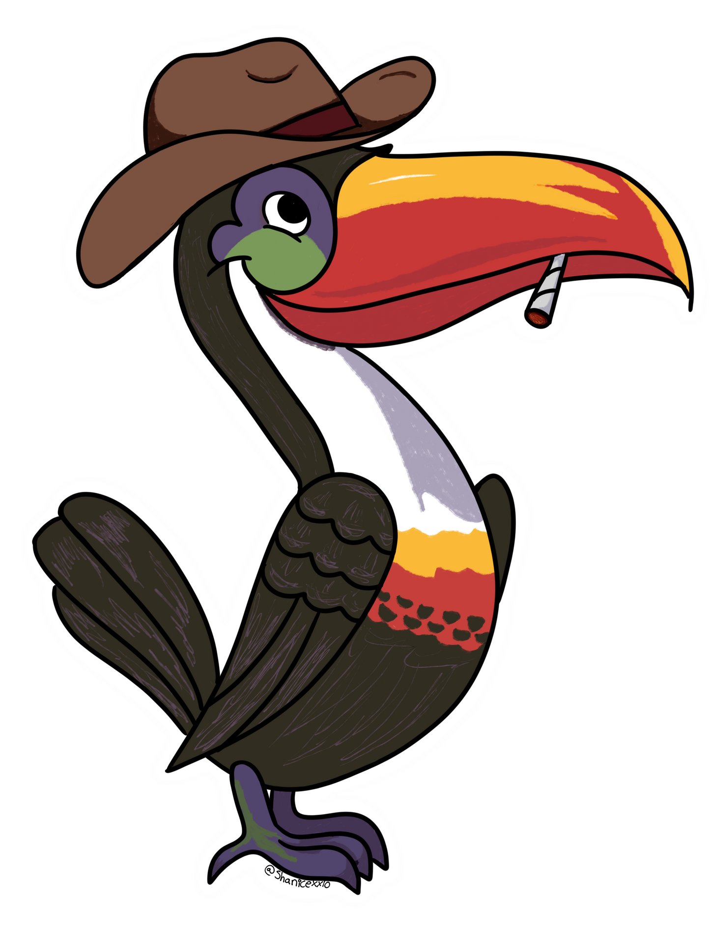 Cowboy Toucan Sticker